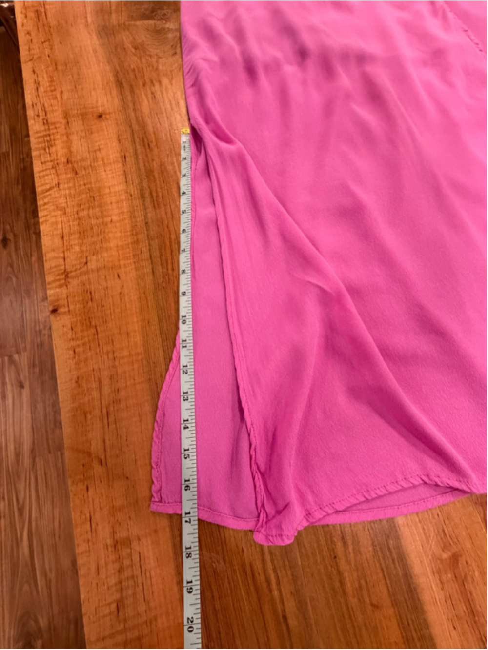OLIVACEOUS Pink Wrap Maxi Dress Sz L Puff Sleeve Side Slit Cottagecore Boho Summ - Picture 11 of 12